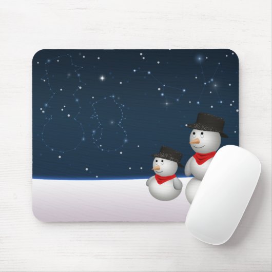 Niedliche Snowmenkonstellation Mousepad (Mit Mouse)