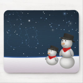 Niedliche Snowmenkonstellation Mousepad