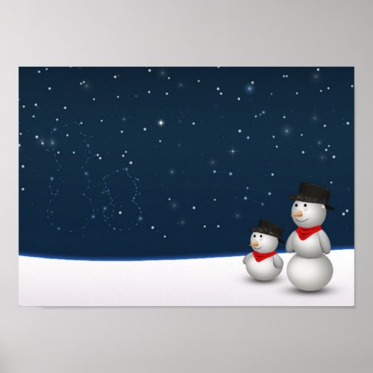 Niedliche Snowmenkonstellation Poster (Vorne)