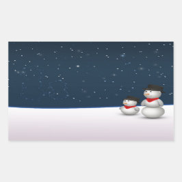 Niedliche Snowmenkonstellation Rechteckiger Aufkleber
