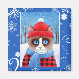 Niedliche Snowshoe Ragdoll Katze, Magnet