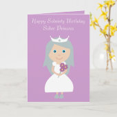 Niedliche Sober Princess Lilac Sobriety Geburtstag Karte (Gelbe Blume)