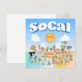Niedliche SoCal-Blank Einladung (Vorne/Hinten)