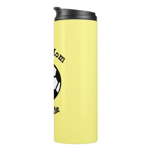 Niedliche Soccer-Ball-Mama Personalisiert Thermosbecher (Nach rechts gedreht)