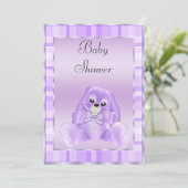 Niedliche Soft-Lilac-Floppy-Ears Einladung (Stehend Vorderseite)