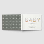 Niedliche Soft Pastel Orange Boho Babydusche Gästebuch (Voll)