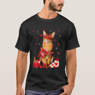 Niedliche Somali Katze Valentine Fun Katze Vater K T-Shirt