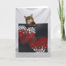 Niedliche somalische Katze im Beutel Valentinstag Dankeskarte