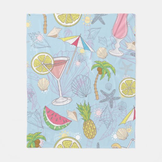 Niedliche Sommer-Illustrationsmuster mit Wassermel Fleecedecke (Vorderseite)