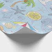 Niedliche Sommer-Illustrationsmuster mit Wassermel Geschenkpapier (Ecke)