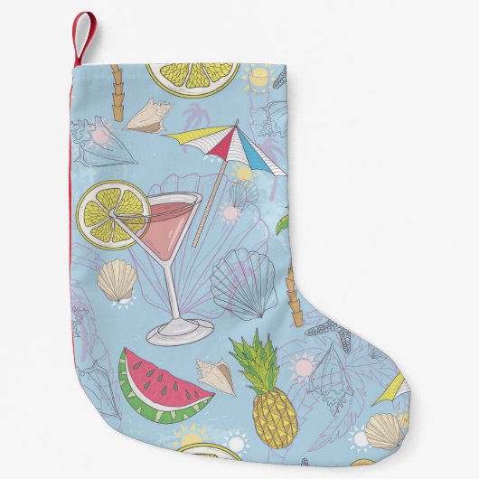 Niedliche Sommer-Illustrationsmuster mit Wassermel Kleiner Weihnachtsstrumpf (Vorderseite)