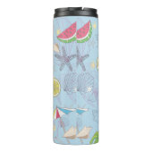 Niedliche Sommer-Illustrationsmuster mit Wassermel Thermosbecher (Rückseite)