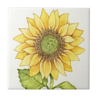 Niedliche Sommer-Sonnenblume-glückliche gelbe Fliese