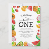 Niedliche Sommerfrucht Einladung zum ersten Geburt (Vorderseite)