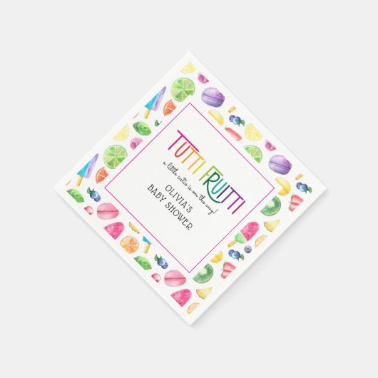 Niedliche Sommerküche Tutti Fruitti Babydusche Serviette (Ecke)