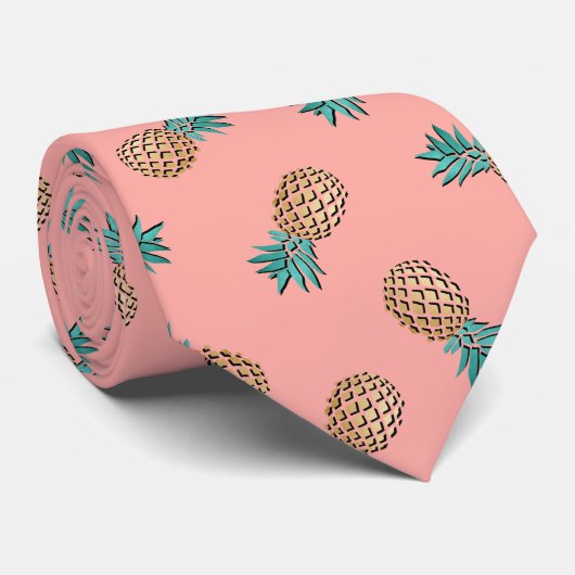 niedliche sommerliche tropische Imitate Ananas Krawatte (Gerollt)