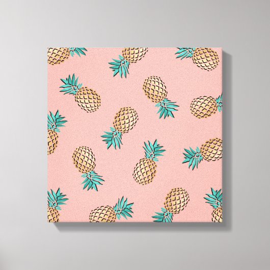 niedliche sommerliche tropische Imitate Ananas Leinwanddruck (Vorderseite)