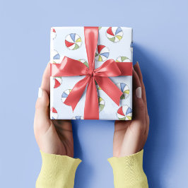 Niedliche Sommerpatronen Beach Balls Geschenkpapier