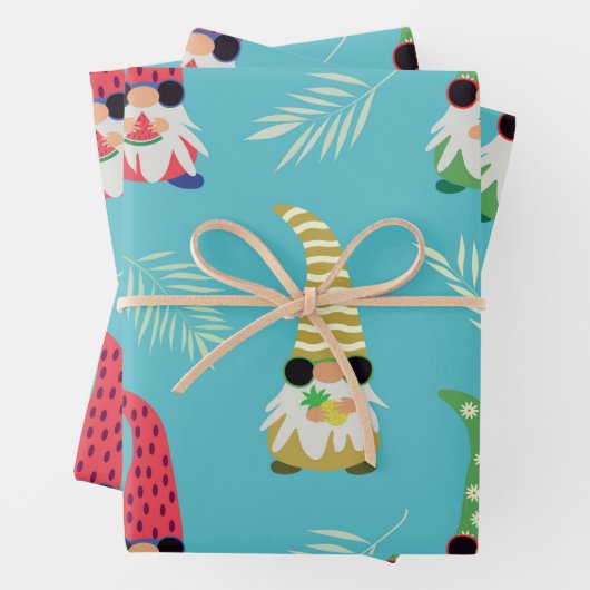 Niedliche Sommerschmelze mit Obststruktur Geschenkpapier Set (Beispiel)