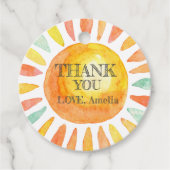 Niedliche Sonne durch Wasserfarbe Vielen Dank Geschenkanhänger (Vorderseite)