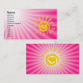 Niedliche Sonne; rosa Visitenkarte (Vorne/Hinten)