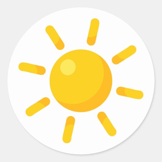 Niedliche Sonne Runder Aufkleber (Vorderseite)