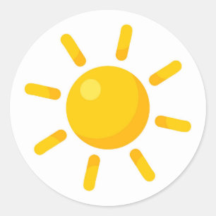 Niedliche Sonne Runder Aufkleber