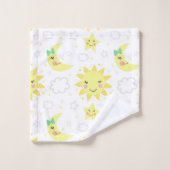 Niedliche Sonne und Mond Badhandtuch Set (Waschlappen)