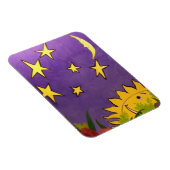 Niedliche Sonne und Mond mit gelben Sternen flexib Magnet (Rechte Seite)