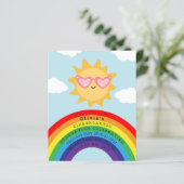 Niedliche Sonne und Regenbogen Haushalt Kinder Abs (Stehend Vorderseite)