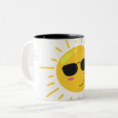Niedliche Sonne und Wolke Zweifarbige Tasse (Vorderseite Links)