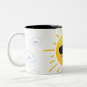 Niedliche Sonne und Wolke Zweifarbige Tasse (Links)