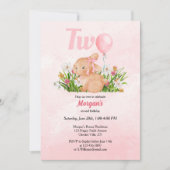 Niedliche Sonne verwandelt zwei rosa Mädchen zum z Einladung (Vorderseite)