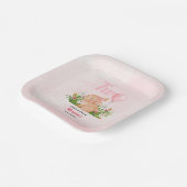 Niedliche Sonne verwandelt zwei rosa Mädchen zum z Pappteller (Gewinkelt)