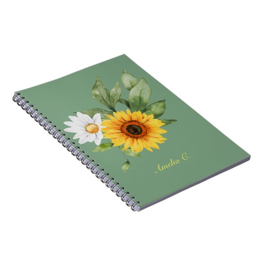 Niedliche Sonnenblume & Daisy-Notebook Notizblock (Rechte Seite)