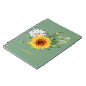 Niedliche Sonnenblume & Daisy-Notebook Notizblock (Linke Seite)