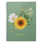 Niedliche Sonnenblume & Daisy-Notebook Notizblock (Vorderseite)