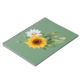 Niedliche Sonnenblume & Daisy-Notebook Notizblock (Linke Seite)
