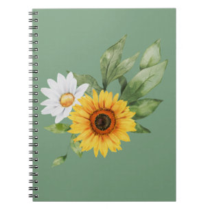 Niedliche Sonnenblume & Daisy-Notebook Notizblock