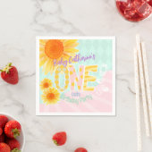 Niedliche Sonnenblume Erster Geburtstag Serviette (Beispiel)