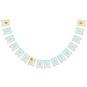 Niedliche Sonnenblume Erster Geburtstag Wimpelkette