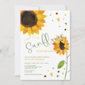 Niedliche Sonnenblume Girl Babydusche Einladung (Vorderseite)