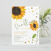 Niedliche Sonnenblume Girl Babydusche Einladung (Stehend Vorderseite)