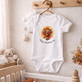 Niedliche Sonnenblume Holiday Outfit für Erntedank Baby Strampler