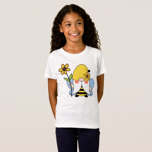 Niedliche Sonnenblume Hummel Gnome T - Shirt (Vorne ganz)