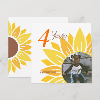 Niedliche Sonnenblume Kinder zum Geburtstag Einlad