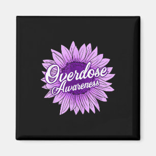 Niedliche Sonnenblume Lila Band Opioid-Überdosis b Magnet