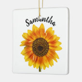 Niedliche Sonnenblume Personalisiert Keramikornament (Links)