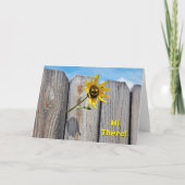 Niedliche Sonnenblume pinkelt durch den Zaun Gebur Karte (Vorderseite)