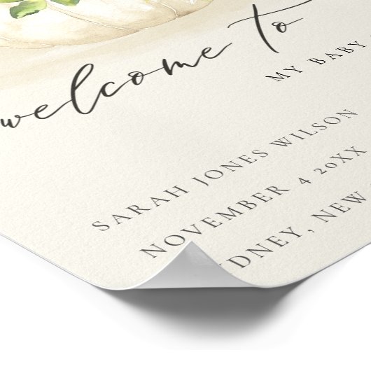 Niedliche Sonnenblume Pumpkin Floral Baby Dusche W Poster (Ecke)